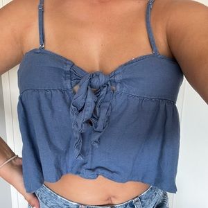 Pacsun blue/denim tank top with knot tie